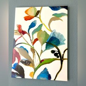 Set of 2, canvas artwork.  24”w x 32”h x 1.25” deep. Beautiful florals! Set only